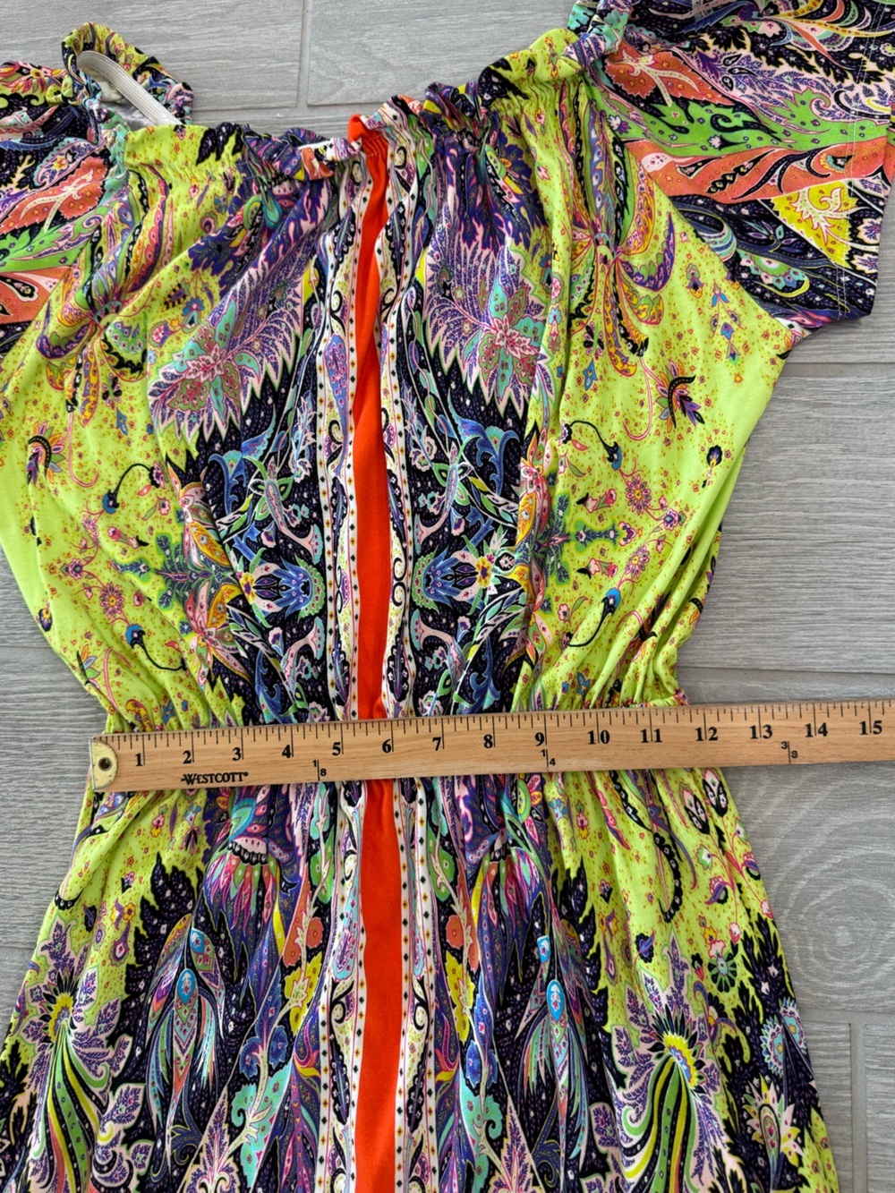 ETRO Vibrant Colorful Off Shoulder Belted Summer Dress Size 44 VGUC - Picture 7 of 7